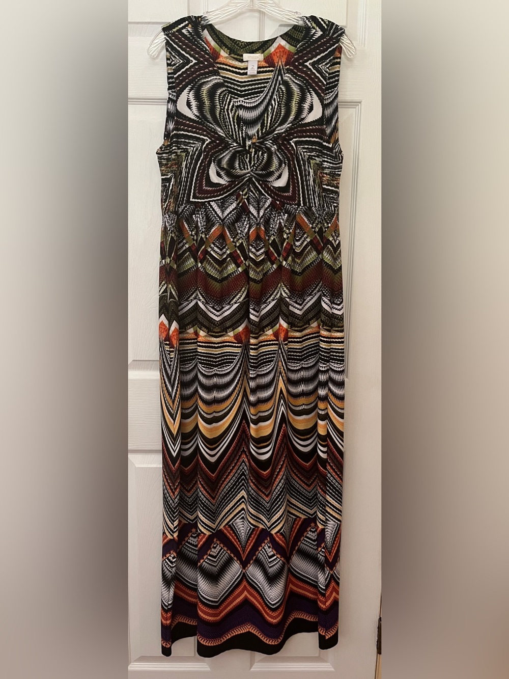 Chico’s Sleeveless Maxi Dress with Colorful Print - Chico’s size 2 (large)